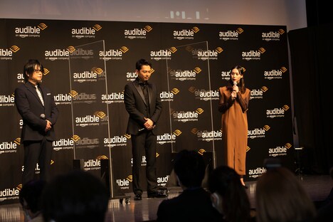 左から森川智之、今井翼、南沙良。