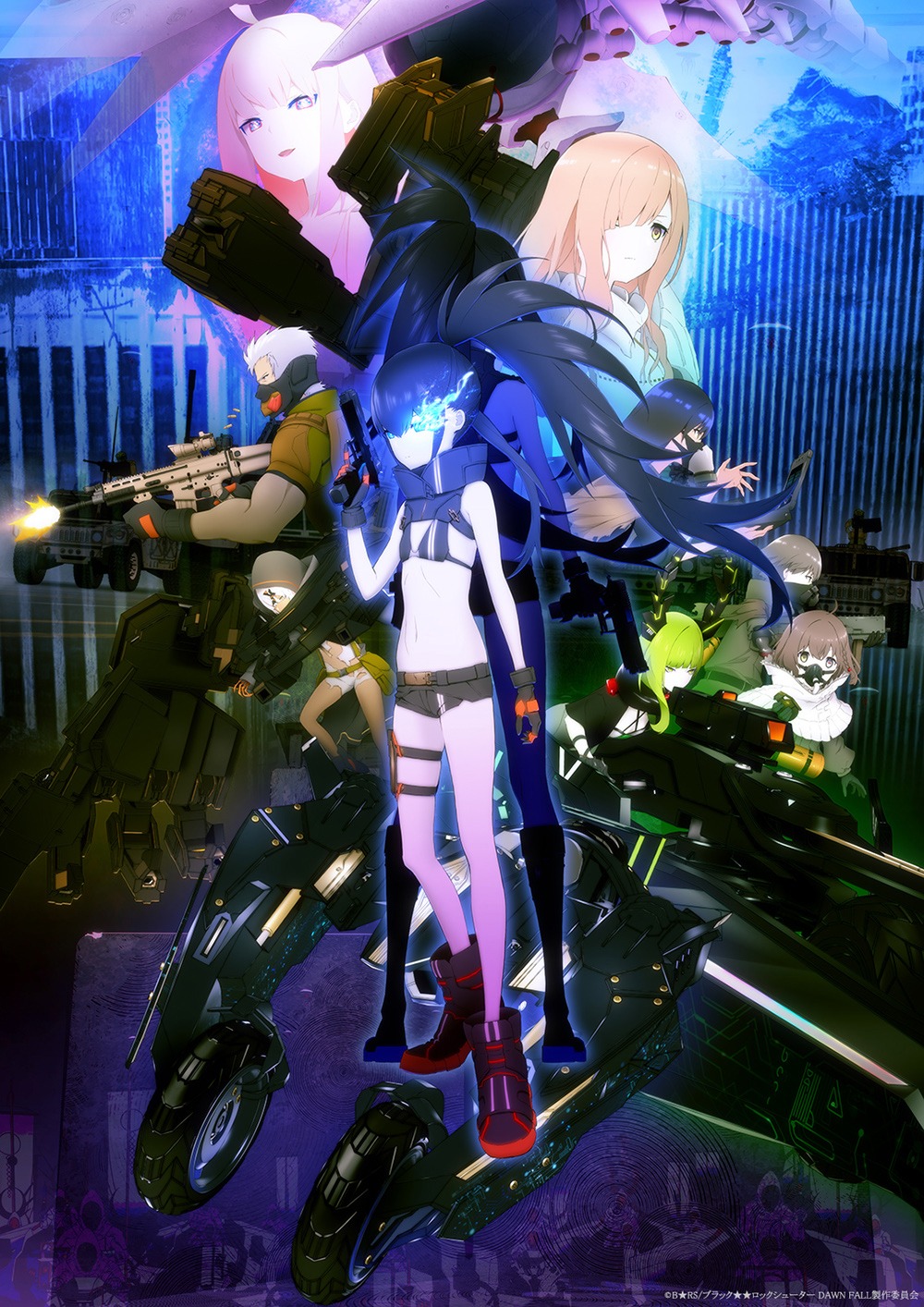 TVアニメ「ブラック★★ロックシューター DAWN FALL」キービジュアル