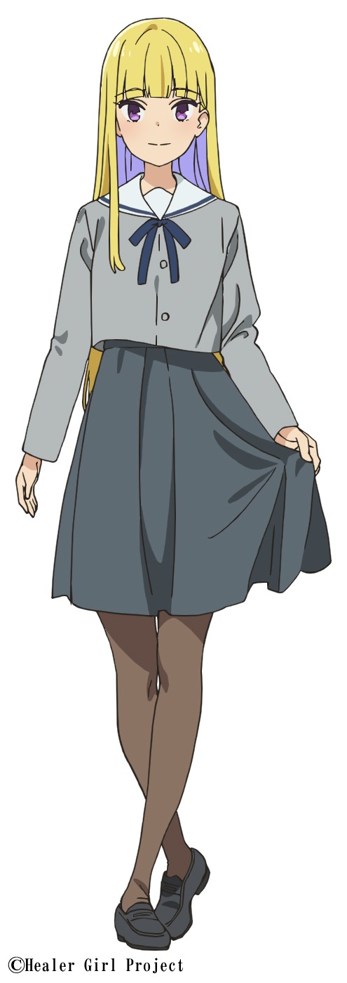 五城玲美（CV：堀内まり菜）。気品の高い良家のお嬢様。ヒーラーを目指して、かなと響と一緒に烏丸音声治療院で働いている。誰よりも烏丸理彩を慕い、隙あらば理彩に近づこうと奮闘する。 (c)Healer Girl Project