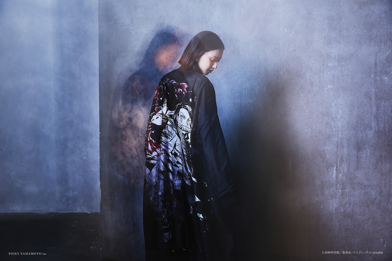 「『竈門禰豆子』 Silk Jaguar Reversible Rib Long Coat」