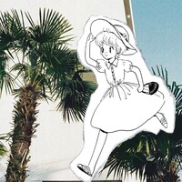 「ぼうぼう」キャッチ画像。写真に写っている木が、マンガの題材になっているシュロだ。（写真・日日）