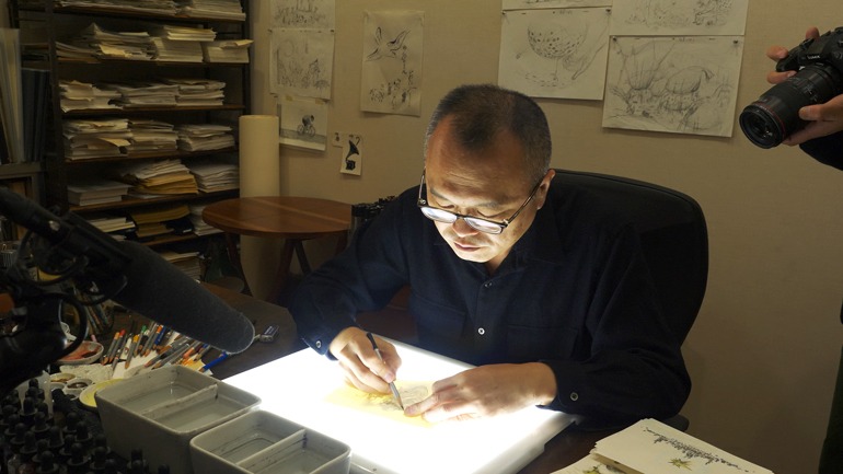 ドキュメンタリー映画「Hand-Drawn」より、山村浩二。