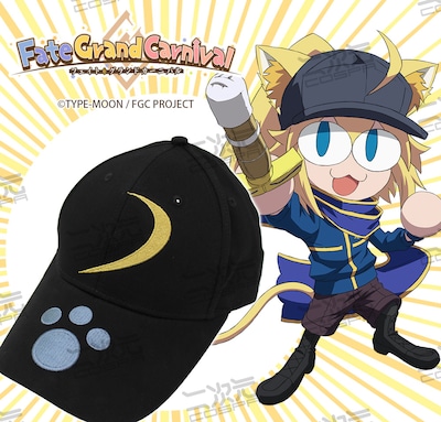 「謎のネコX アホ毛付き 刺繍キャップ」バナー。