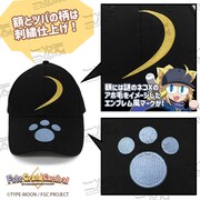 「謎のネコX アホ毛付き 刺繍キャップ」