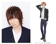 前野智昭（左）と葵塔一郎のビジュアル（右）。 (c)つきや・マイクロマガジン社／組長娘と世話係製作委員会