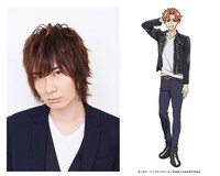 前野智昭（左）と葵塔一郎のビジュアル（右）。 (c)つきや・マイクロマガジン社／組長娘と世話係製作委員会