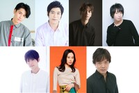 左上から阿座上洋平、古川慎、小野賢章、柿原徹也。左下から梶裕貴、寿美菜子、中井和哉。