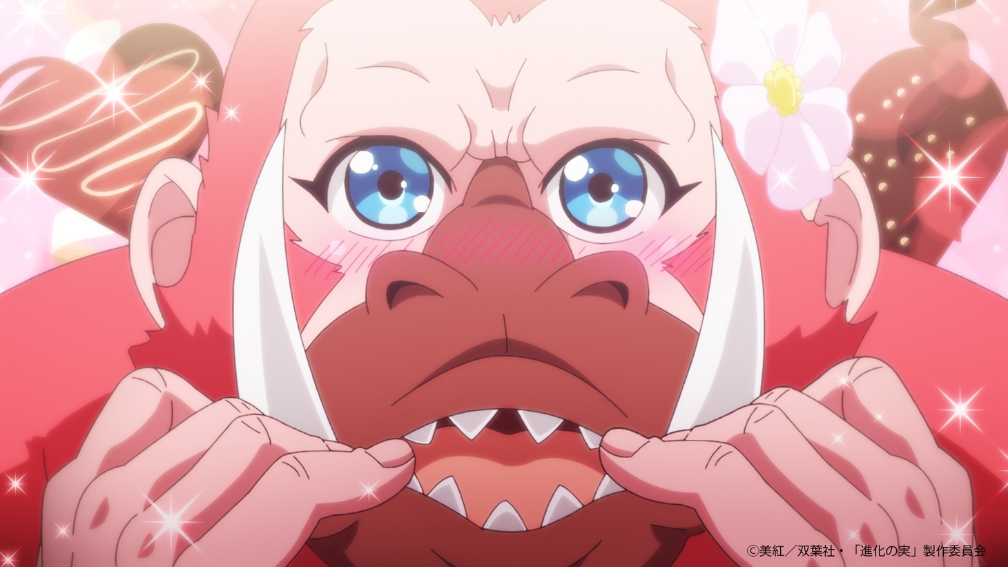 アニメ「進化の実～知らないうちに勝ち組人生～」より。 (c)美紅/双葉社・「進化の実」製作委員会