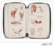 展覧会オリジナルグッズ「図鑑風手帳型マルチポーチ」の中面。 ※画像は開発サンプル。