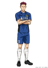 高杉榮太（CV：古川慎）。アシトの1学年上の世代で、ジュニアユースからの昇格組。ポジションはフォワード／ミッドフィルダー。年代別の日本代表にも選ばれる実力者で、仲間思いでチームを鼓舞するリーダーシップも併せ持つ。 (c)小林有吾・小学館／「アオアシ」製作委員会