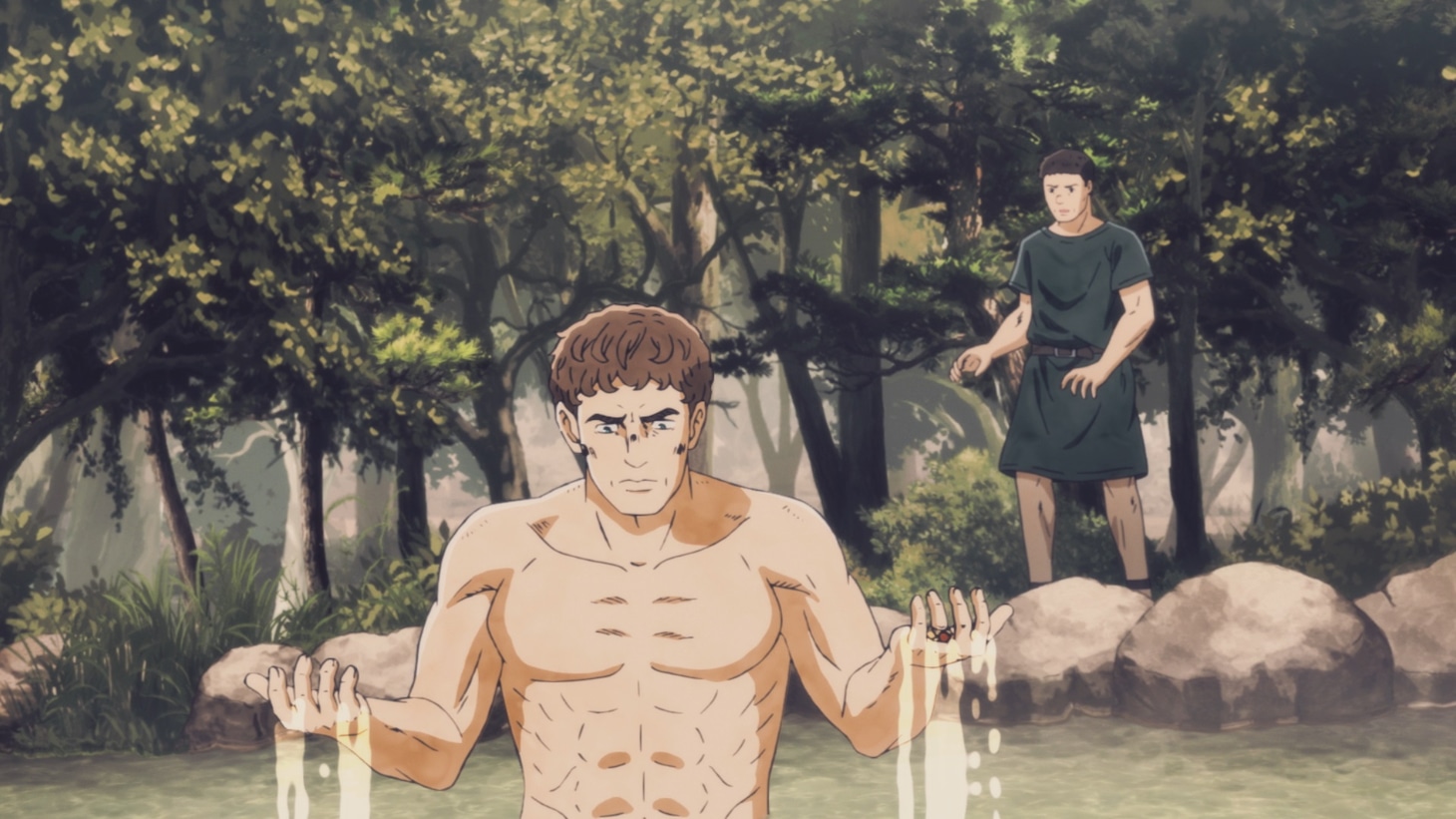 Netflixアニメシリーズ「テルマエ・ロマエ ノヴァエ」より、奥がレグルス（CV：日野聡）。
