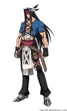 シルバ（CV：緑川光）
長い黒髪をしたパッチ族の青年。シャーマン・ファイトを運営するパッチ族の中でも、特に強い力を持つ「十祭司」の一人である。身につけたアクセサリーを媒介として、5体の動物型の精霊を使役し、変幻自在に戦う。