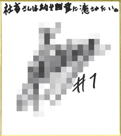 「来週の「可愛い。」担当を予想したい。クイズ」でもらえるミニ色紙のイメージ。