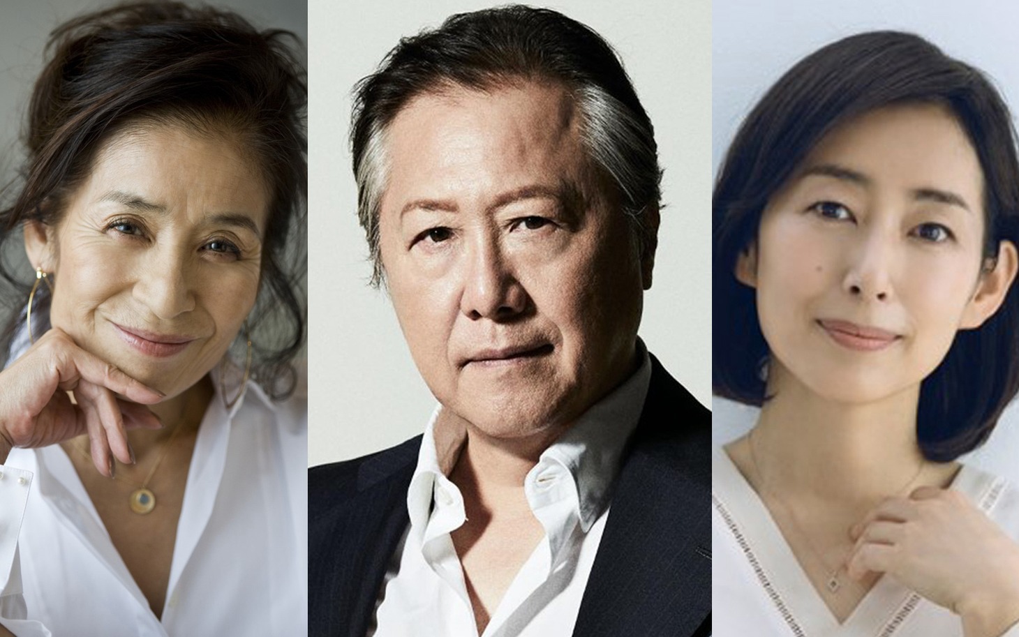 左から倍賞美津子、石橋凌、木村多江。