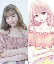 左から横田真悠扮するリナ、リナのイラスト。