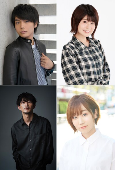 TVアニメ「惑星のさみだれ」キャスト。上段左から榎木淳弥、大空直美、下段左から津田健次郎、田所あずさ。