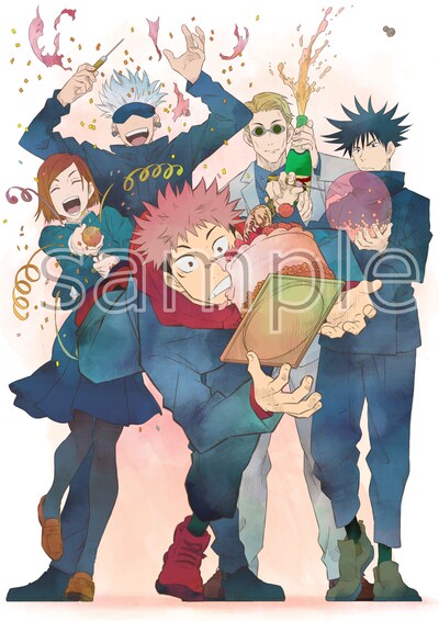 虎杖悠仁の誕生日を記念した描き下ろしイラスト。