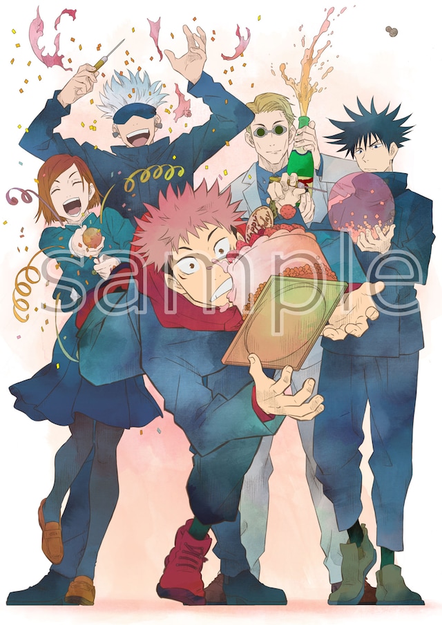 虎杖悠仁の誕生日を記念した描き下ろしイラスト。