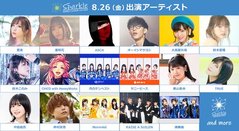 「Animelo Summer Live 2022 -Sparkle-」1日目出演者第1弾 (c)Animelo Summer Live 2022