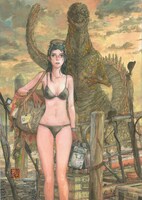 「シン・ゴジラ」を題材としたイラスト。