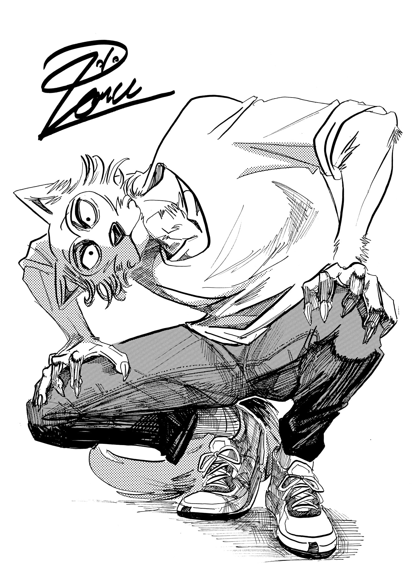 板垣巴留による描き下ろしイラスト。(c)板垣巴留（秋田書店）2017