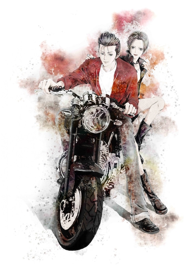 矢沢あいが展覧会のために描き下ろしたキービジュアル。「NANA」の大崎ナナと「天使なんかじゃない」の須藤晃が描かれている。(c)矢沢漫画制作所／集英社