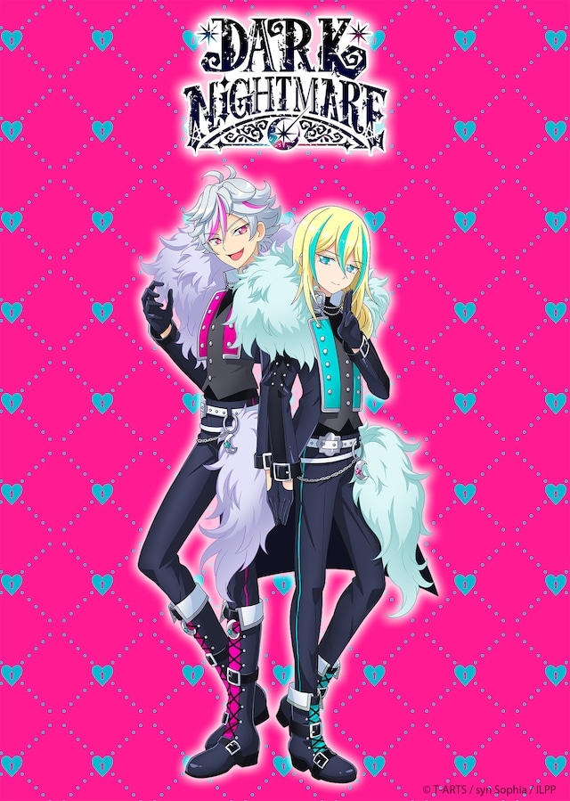 「アイドルランドプリパラ」より、DARK NIGHTMAREのビジュアル。