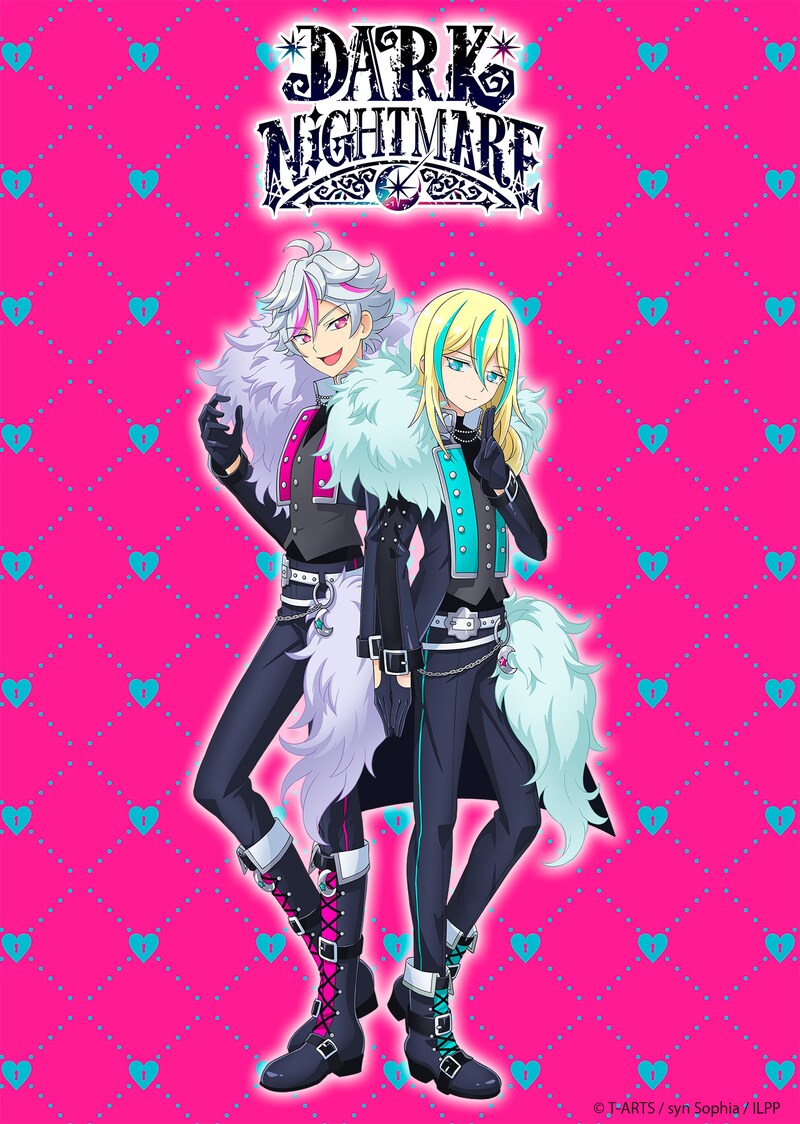 「アイドルランドプリパラ」より、DARK NIGHTMAREのビジュアル。