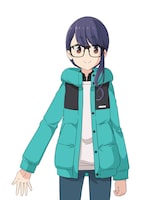 大垣千明（CV：原紗友里）。東京のイベント会社で働いていたが、山梨県の観光推進機構にUターン転職した。仕事帰りに居酒屋で一杯やるのが日頃の楽しみ。 (c)あfろ・芳文社／野外活動委員会