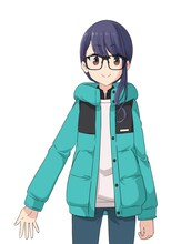 大垣千明（CV：原紗友里）。東京のイベント会社で働いていたが、山梨県の観光推進機構にUターン転職した。仕事帰りに居酒屋で一杯やるのが日頃の楽しみ。 (c)あfろ・芳文社／野外活動委員会