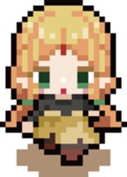 ドットで描かれたエルフ。