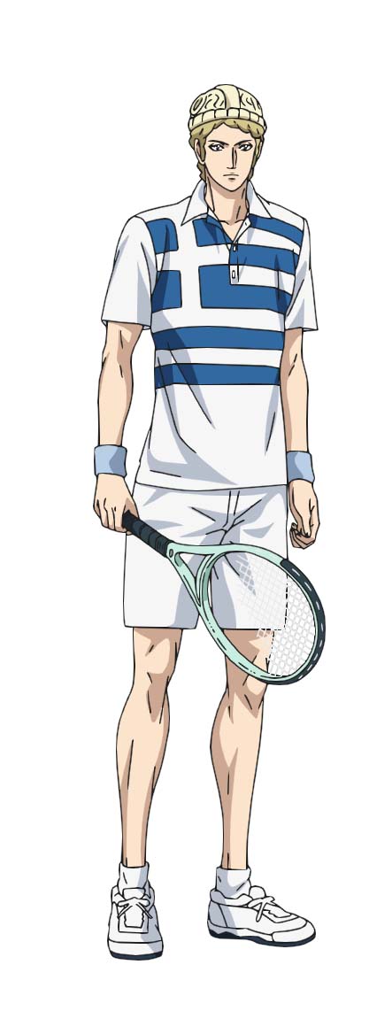 パパドプーロス・エヴァゲロス（CV：関智一）。テニス経験が浅いにも関わらず代表に選ばれた、ギリシャの若きホープ。しばしば軽口をたたくこともあるが、相手の実力を的確に図る冷静さも併せ持つ。