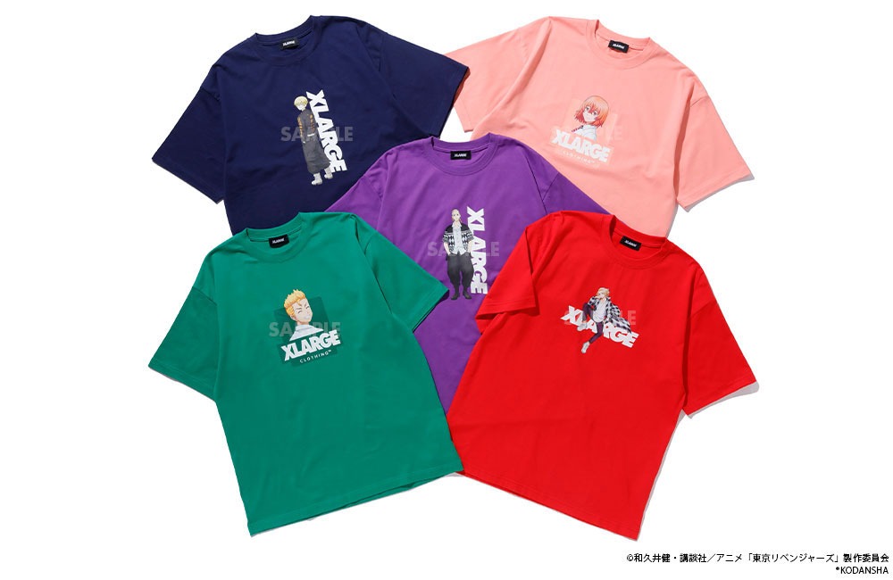 TVアニメ「東京リベンジャーズ」とXLARGEのコラボTシャツ。