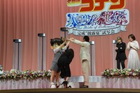 劇場アニメ「名探偵コナン ハロウィンの花嫁」の「完成“披露宴”試写会」の様子。