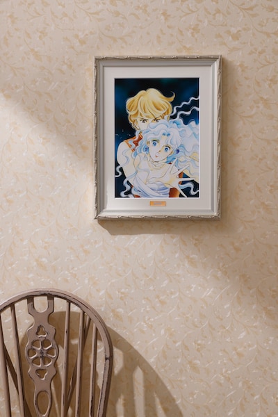 「蒼の封印」の直筆サイン入り複製原画の「蒼子＆彬」。画像はサインが入る前の商品見本。