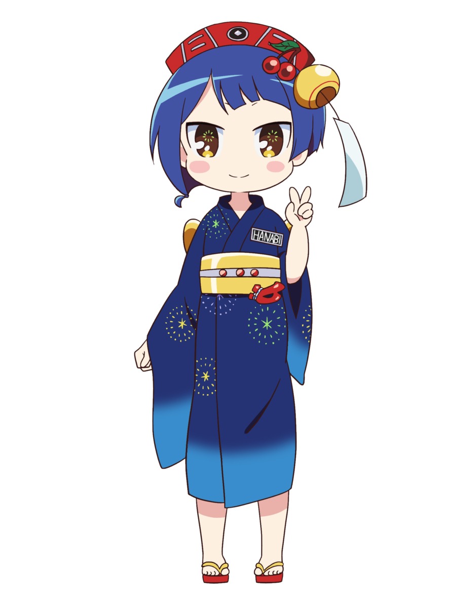 有明ハナビ花（CV：和氣あず未）。パチスロ機「ハナビ」が変身した女の子。パチスロ機時代に働き詰めだったことの反動で、女の子になってからはぐうたらな日々を過ごすザンネン系スロ娘。