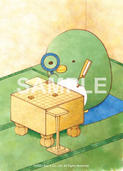 伊奈めぐみが描いた、将棋をするすみっコぐらしのイラスト。