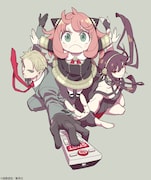 TVアニメ「SPY×FAMILY」遠藤達哉描き下ろしの“初回放送お祝いイラスト”。