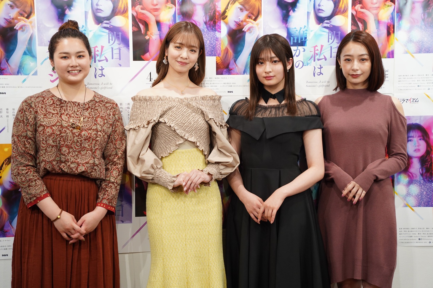 左から箭内夢菜、横田真悠、吉川愛、宇垣美里。