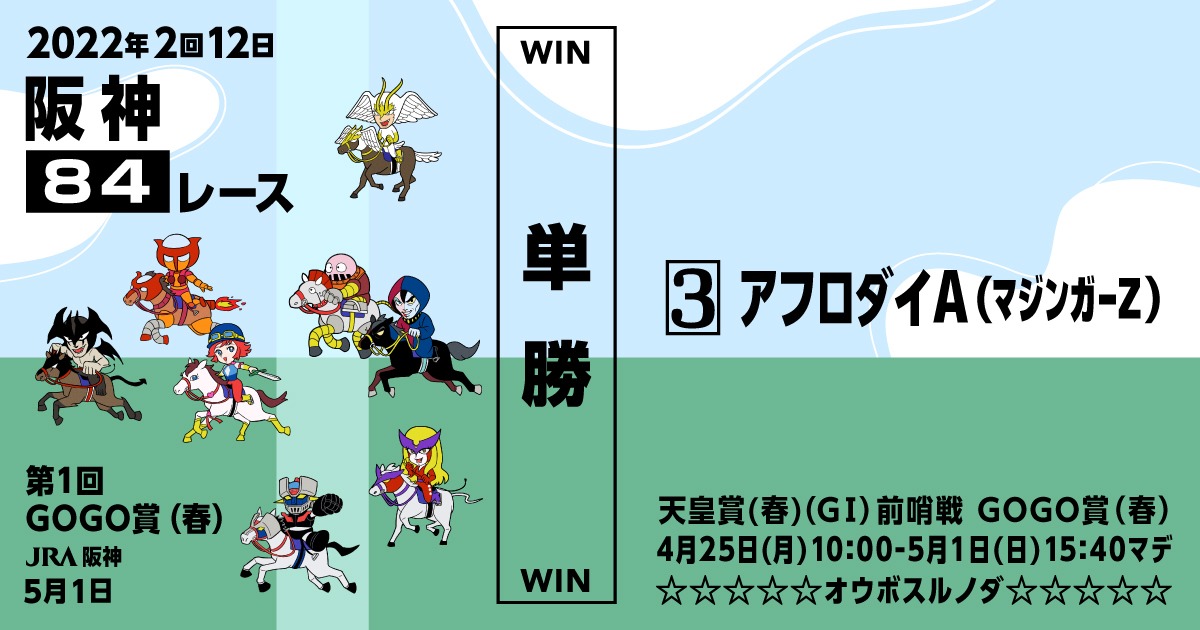 「GOGO賞（春）」馬券イメージ (c)永井豪／ダイナミック企画