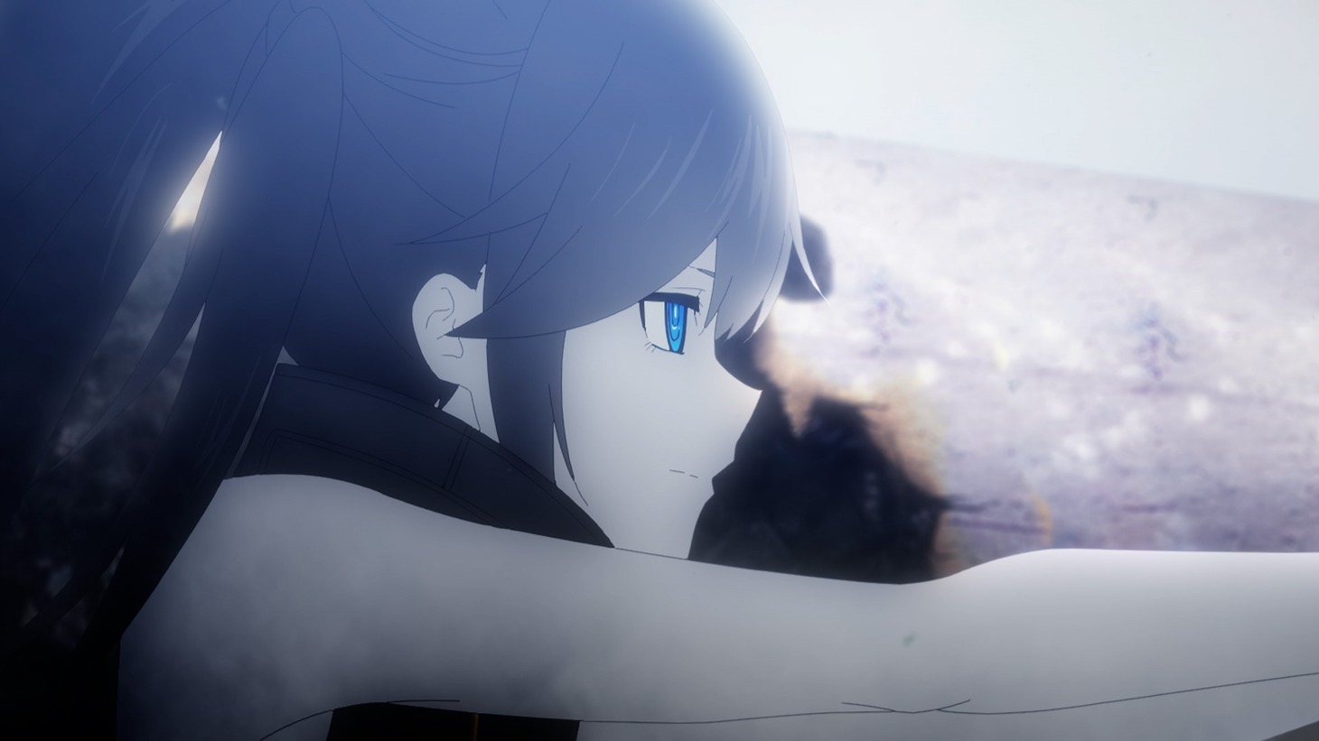 TVアニメ「ブラック★★ロックシューター DAWN FALL」第1話より。