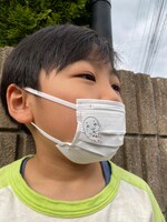 「フルーツゴマちゃんマグネットブローチ」の使用イメージ。