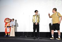 「映画クレヨンしんちゃん もののけニンジャ珍風伝」公開記念舞台挨拶の様子。