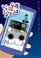 アニメ「夜は猫といっしょ」ティザービジュアル (c)キュルZ・KADOKAWA／夜は猫といっしょ