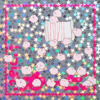 Cahoのイラストがあしらわれたステッカー。