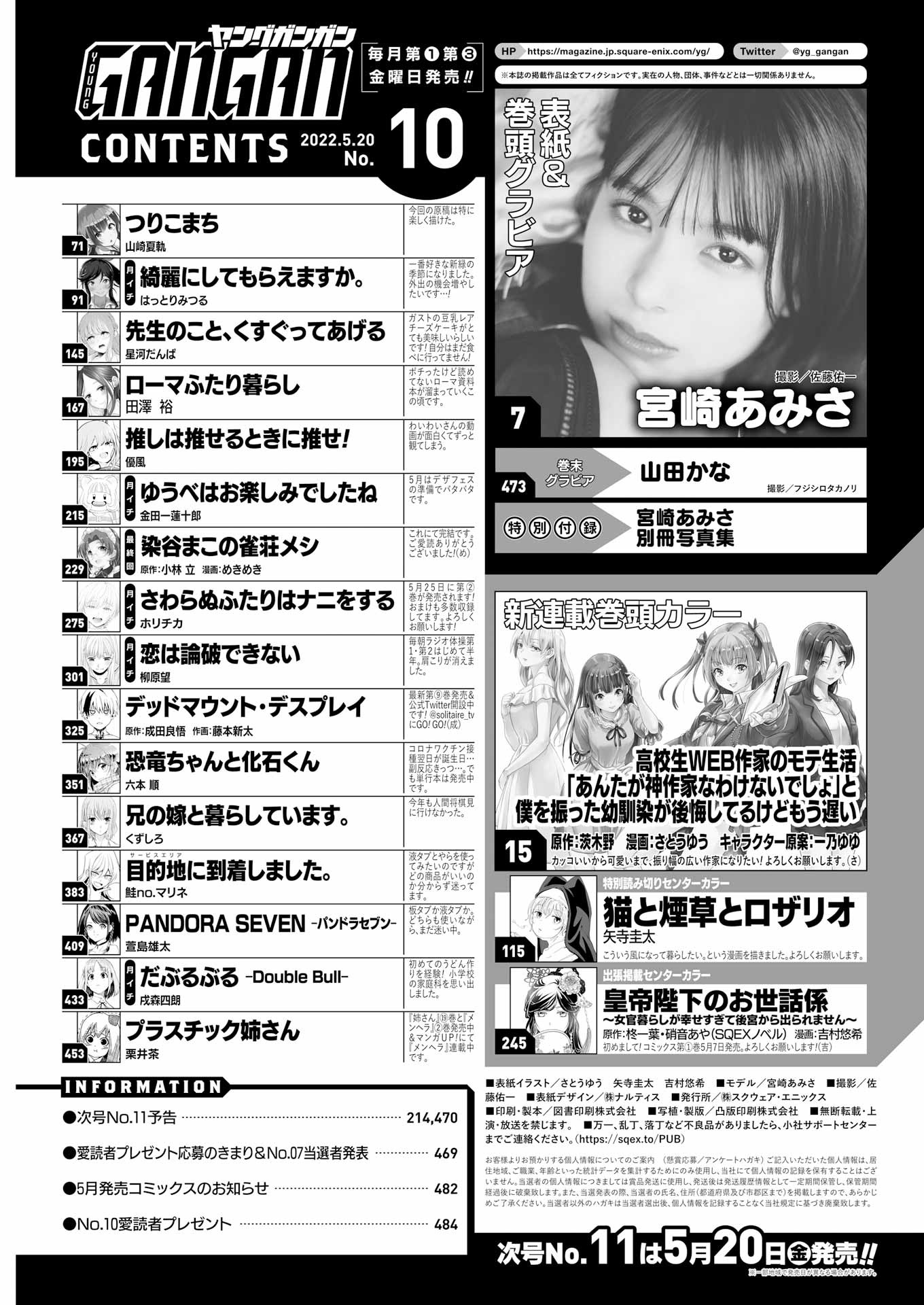 ヤングガンガン10号目次