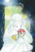 返礼品に使用される桃桃子のイラスト。