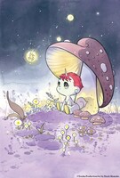 返礼品に使用される桃桃子のイラスト。