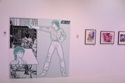 「キャッツ♥アイ40周年記念原画展 ～そしてシティーハンターへ～」の様子。