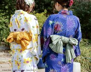 「となりのトトロ」と「魔女の宅急便」をモチーフにした浴衣。